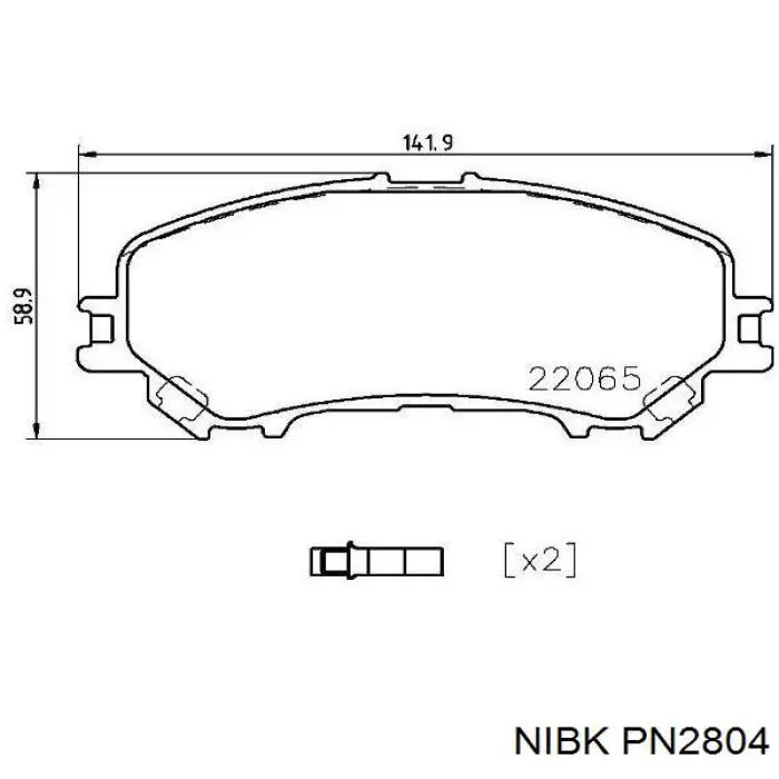 Klocki hamulcowe przednie tarczowe Nibk PN2804 cena, od 26,82 USD