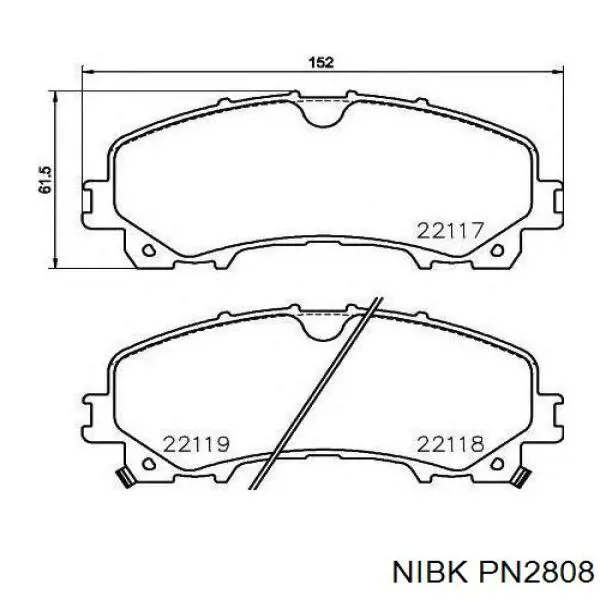 Klocki hamulcowe przednie tarczowe Nibk PN2808 cena, od 34,57 USD