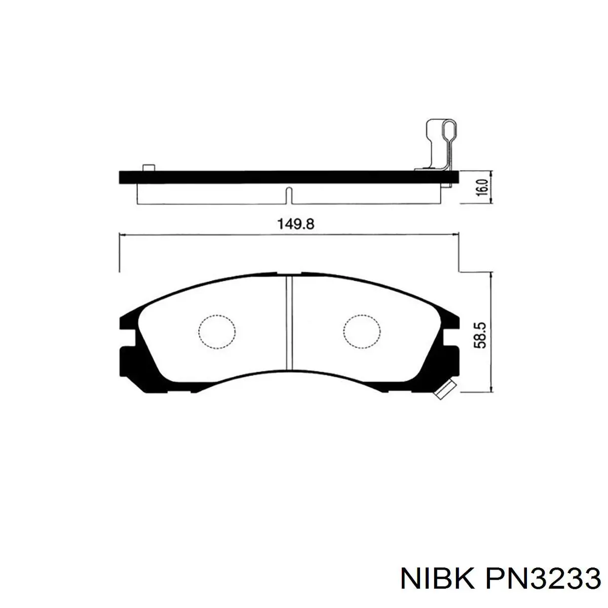 Klocki hamulcowe przednie tarczowe Nibk PN3233 cena, od 26,17 USD