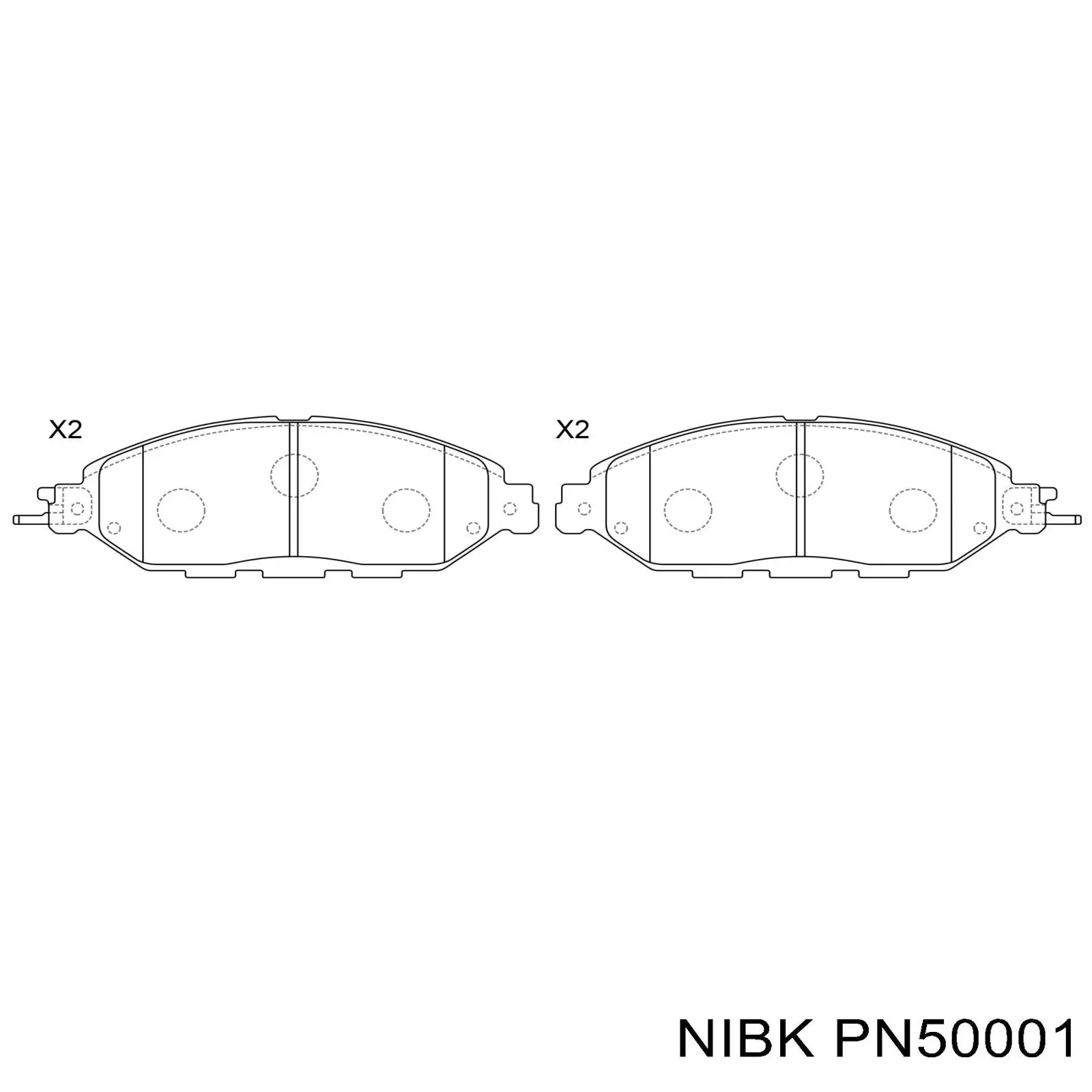 Do koszyka PN50001 Nibk Klocki hamulcowe przednie tarczowe