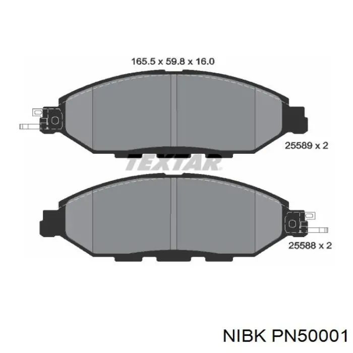 Klocki hamulcowe przednie tarczowe Nibk PN50001 cena, od 39,80 USD