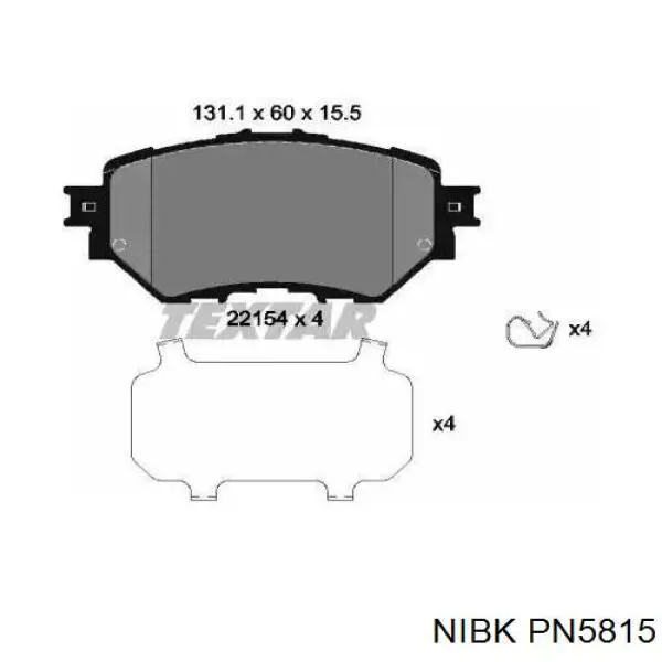 PN5815 Nibk Klocki hamulcowe przednie tarczowe