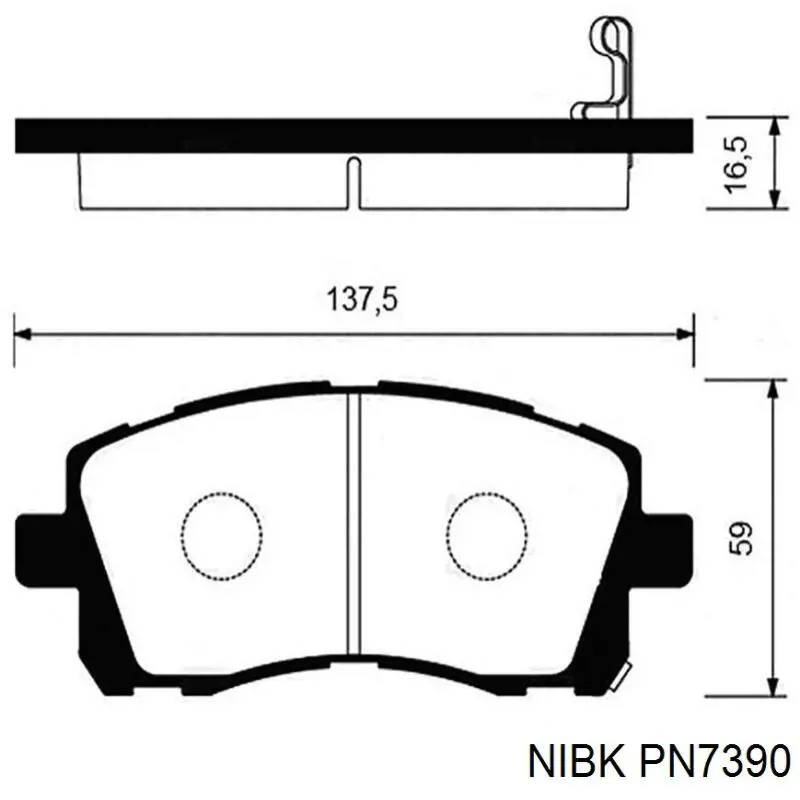 Klocki hamulcowe przednie tarczowe Nibk PN7390 cena, od 19,84 USD