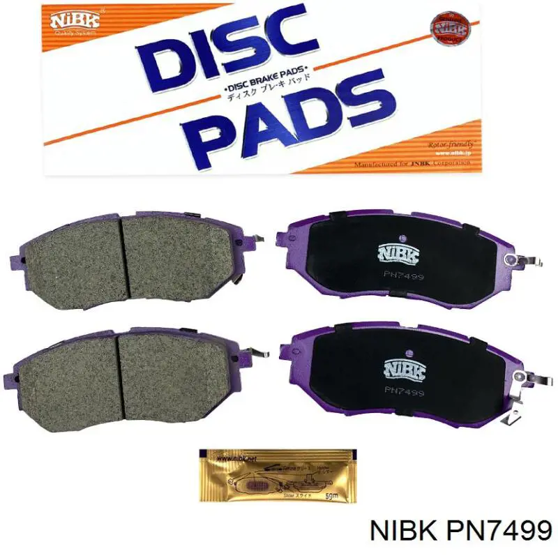 PN7499 Nibk Klocki hamulcowe przednie tarczowe