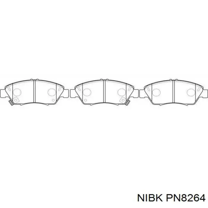 PN8264 Nibk Klocki hamulcowe przednie tarczowe