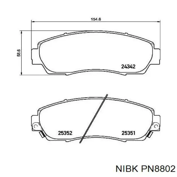Do koszyka PN8802 Nibk Klocki hamulcowe przednie tarczowe