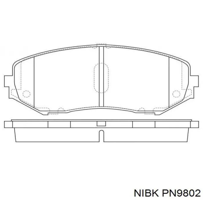 Klocki hamulcowe przednie tarczowe Nibk PN9802 cena, od 29,98 USD