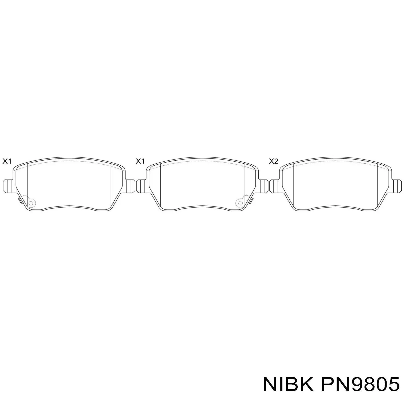 PN9805 Nibk Klocki hamulcowe przednie tarczowe
