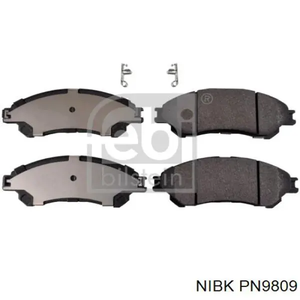 PN9809 Nibk Klocki hamulcowe przednie tarczowe