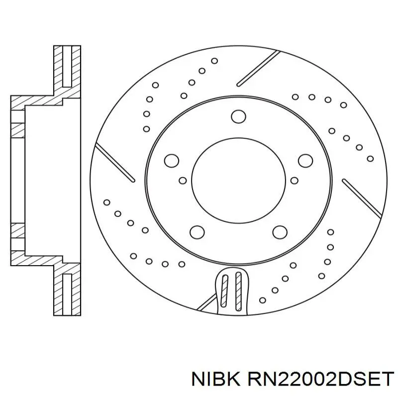 Tarcza hamulcowa przednia RN22002DSET Nibk