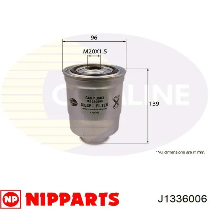 Do koszyka J1336006 Nipparts Filtr paliwa