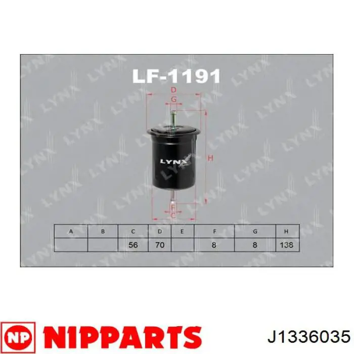 Filtr paliwa Nipparts J1336035 cena, od 11,76 USD