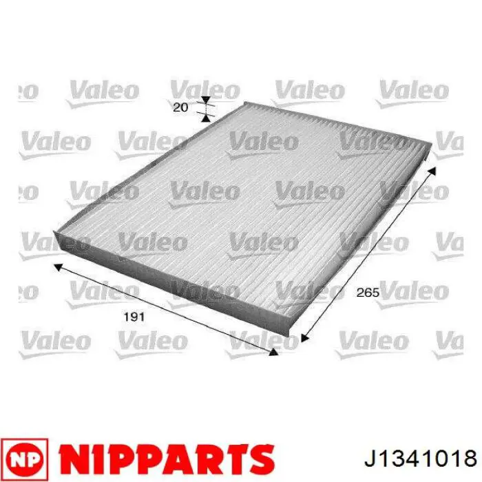 Do koszyka J1341018 Nipparts Filtr kabiny