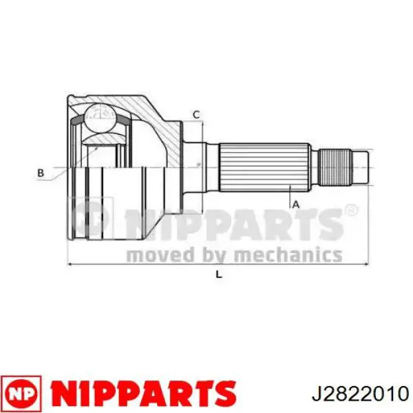 Przegub homokinetyczny przedni zewnętrzny Nipparts J2822010 cena, od 44,71 USD
