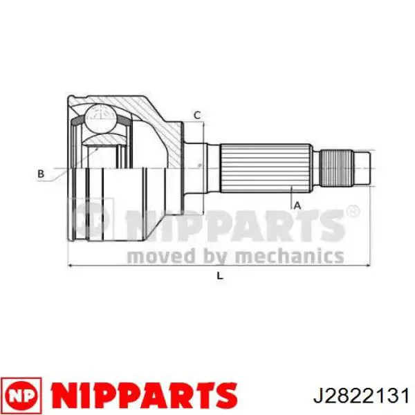 J2822131 Nipparts przegub homokinetyczny przedni zewnętrzny