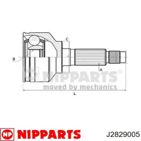 Przegub homokinetyczny przedni zewnętrzny Nipparts J2829005 cena, od 58,52 USD