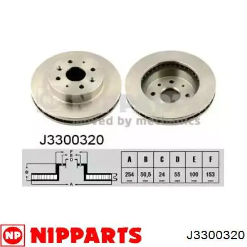 Tarcza hamulcowa przednia Nipparts J3300320 cena, od 39,82 USD