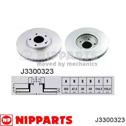 Tarcza hamulcowa przednia Nipparts J3300323 cena, od 70,82 USD