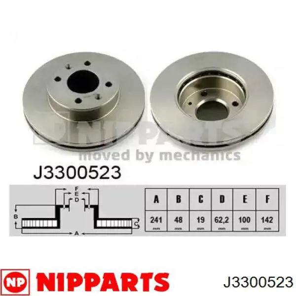 Tarcza hamulcowa przednia Nipparts J3300523 cena, od 38,10 USD