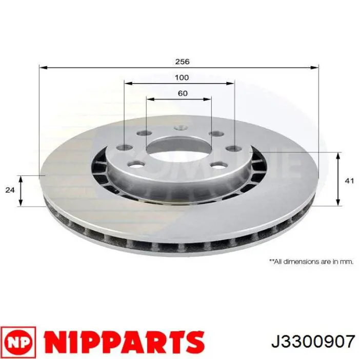 Do koszyka J3300907 Nipparts Tarcza hamulcowa przednia