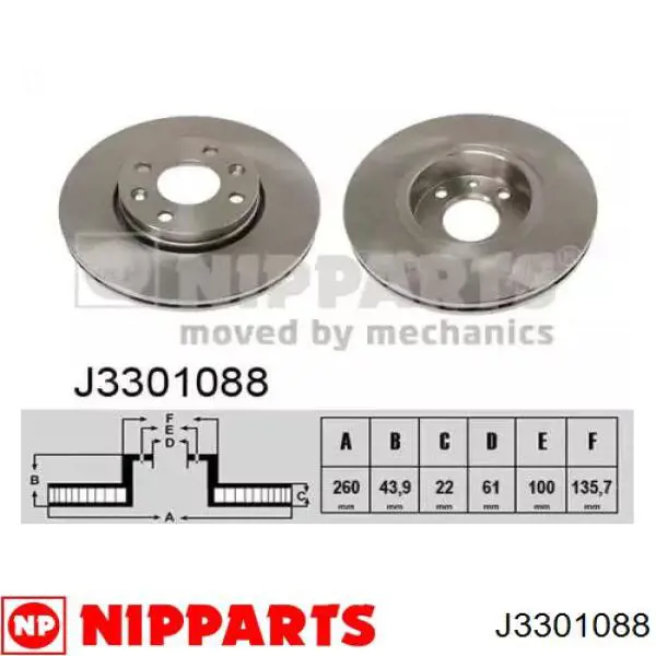 Tarcza hamulcowa przednia Nipparts J3301088 cena, od 35,61 USD