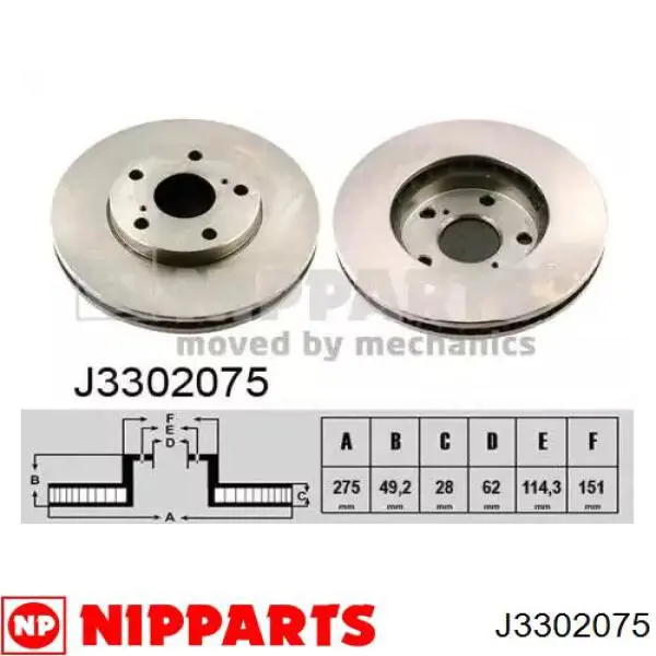 Tarcza hamulcowa przednia Nipparts J3302075 cena, od 49,05 USD