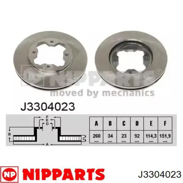 Tarcza hamulcowa przednia Nipparts J3304023 cena, od 46,37 USD