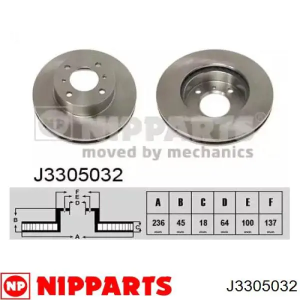 Tarcza hamulcowa przednia Nipparts J3305032 cena, od 29,83 USD