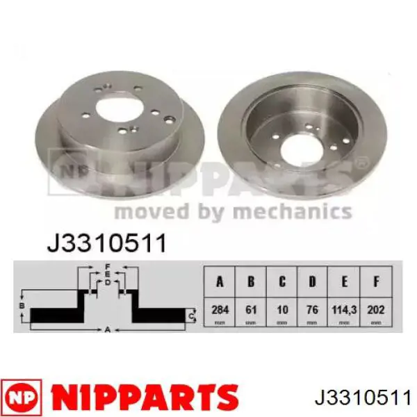 Tarcza hamulcowa tylna Nipparts J3310511 cena, od 40,94 USD