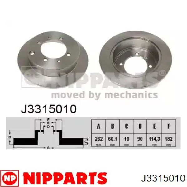 Tarcza hamulcowa tylna Nipparts J3315010 cena, od 36,22 USD