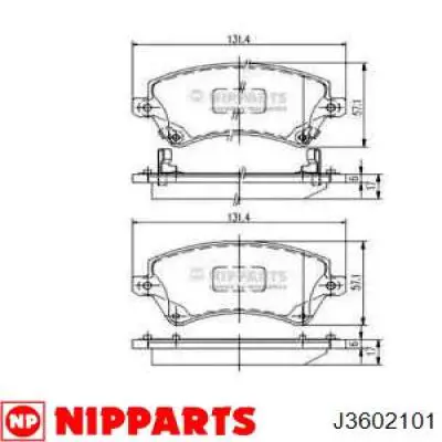 Klocki hamulcowe przednie tarczowe Nipparts J3602101 cena, od 18,42 USD