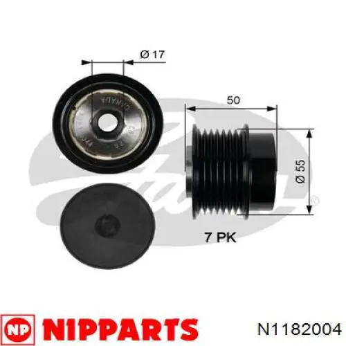 N1182004 Nipparts Koło pasowe alternatora