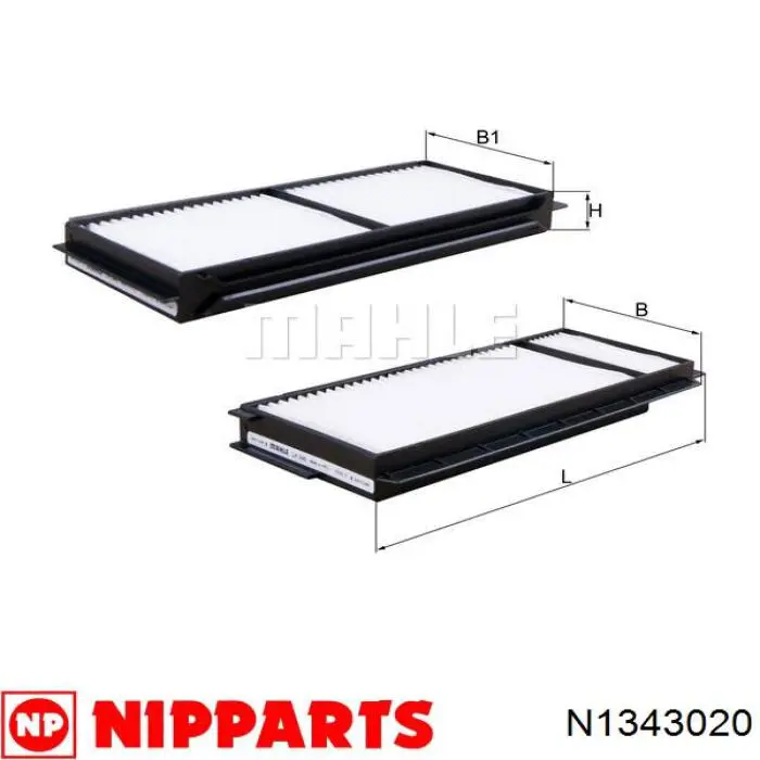 Do koszyka N1343020 Nipparts Filtr kabiny