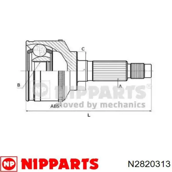N2820313 Nipparts Przegub homokinetyczny przedni zewnętrzny