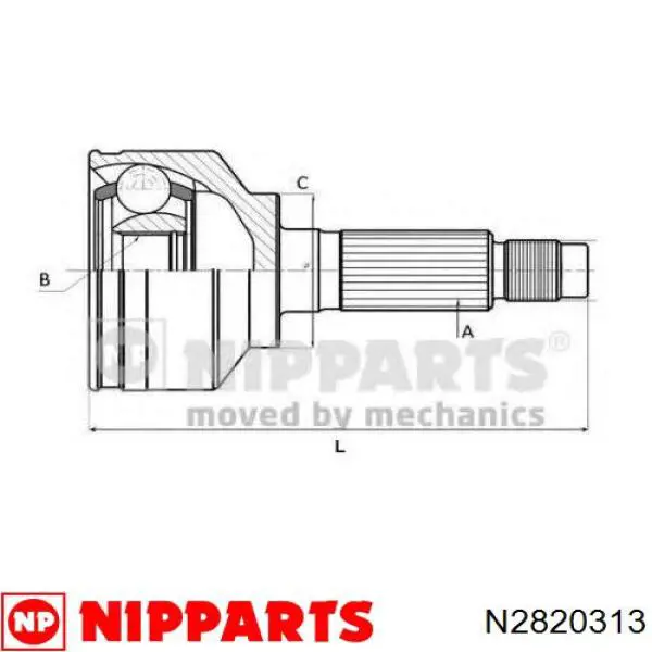 Przegub homokinetyczny przedni zewnętrzny Nipparts N2820313 cena, od 53,28 USD