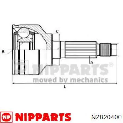 Przegub homokinetyczny przedni zewnętrzny Nipparts N2820400 cena, od 53,58 USD