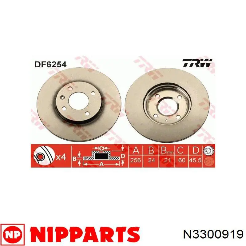 Tarcza hamulcowa przednia Nipparts N3300919 cena, od 48,98 USD