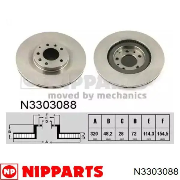 Tarcza hamulcowa przednia Nipparts N3303088 cena, od 69,37 USD