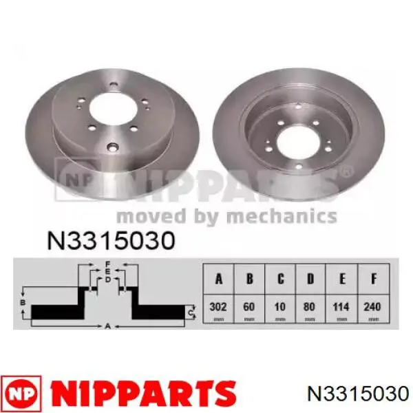 Tarcza hamulcowa tylna Nipparts N3315030 cena, od 50,14 USD