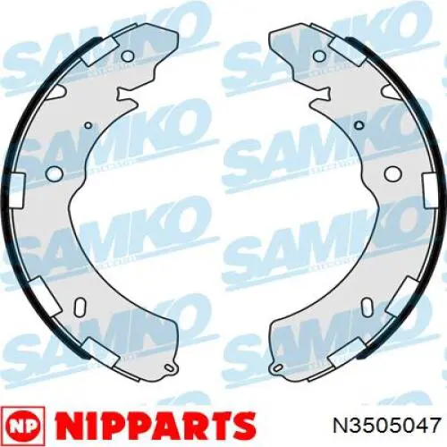 Do koszyka N3505047 Nipparts Klocki hamulcowe tylne bębnowe