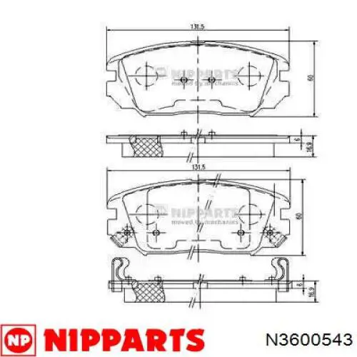 Klocki hamulcowe przednie tarczowe Nipparts N3600543 cena, od 26,39 USD