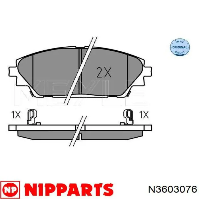 Do koszyka N3603076 Nipparts Klocki hamulcowe przednie tarczowe
