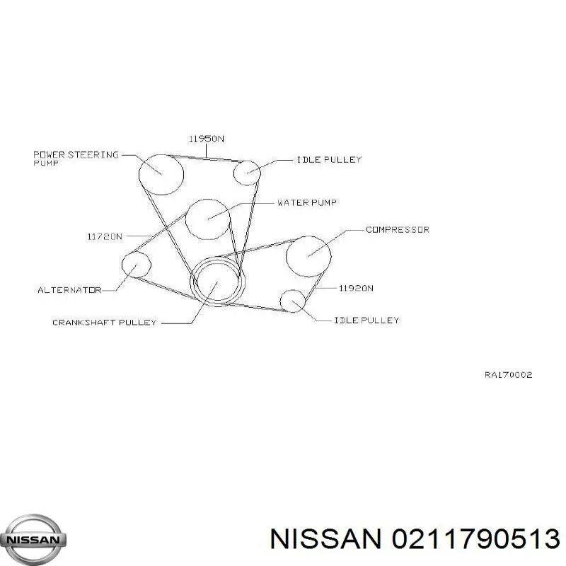 Do koszyka 0211790513 Nissan/Infiniti Pas napędowy mechanizmów