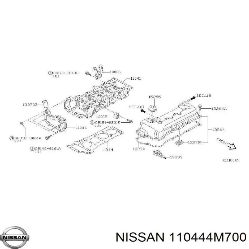 110444M700 Nissan/Infiniti Uszczelka głowicy cylindrów