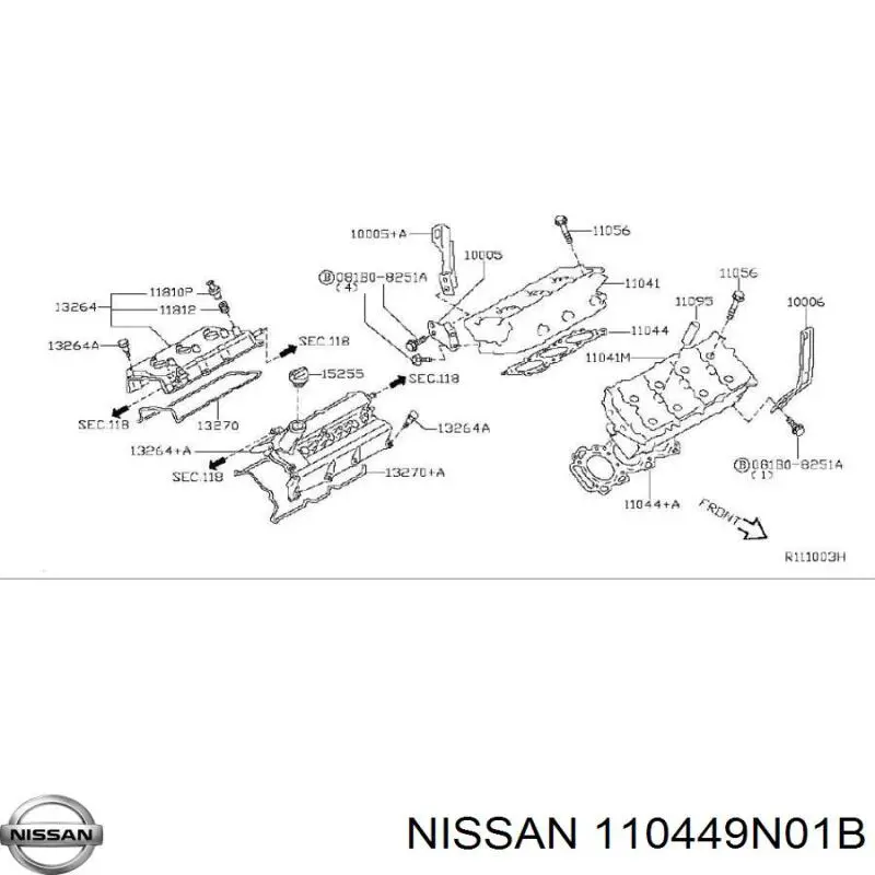 110449N01B Nissan/Infiniti uszczelka głowicy cylindrów lewa