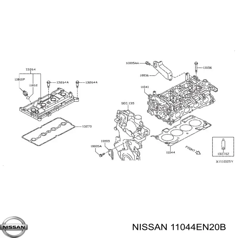 Uszczelka głowicy cylindrów Nissan/Infiniti 11044EN20B cena, od 36,71 USD