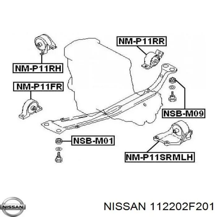 112202F201 Nissan/Infiniti Poduszka (podpora) silnika lewa