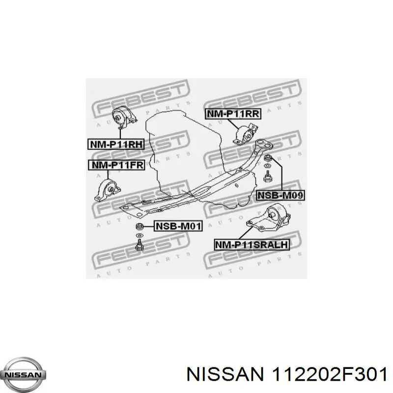 Poduszka (podpora) silnika lewa Nissan/Infiniti 112202F301 cena, od 47,83 USD