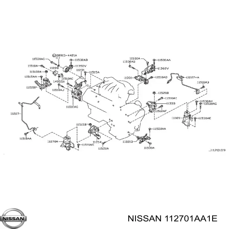 Poduszka (podpora) silnika przednia Nissan/Infiniti 112701AA1E cena, od 117,37 USD