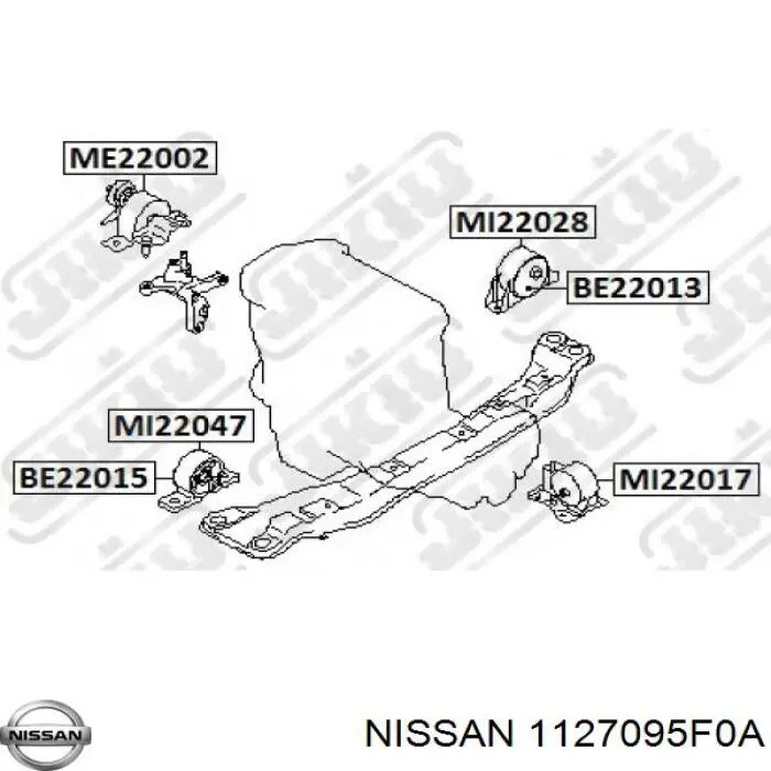 Poduszka (podpora) silnika przednia Nissan/Infiniti 1127095F0A cena, od 38,66 USD